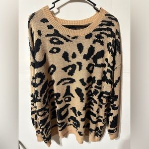 Plus size cheetah sweater